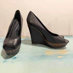 Sexy Aldo Black Open Toe Wedges